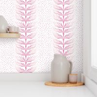 Palm leaf stripe with dots/shades of pink/large