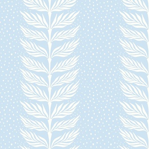 Palm leaf stripe with dots/light sky blue/large