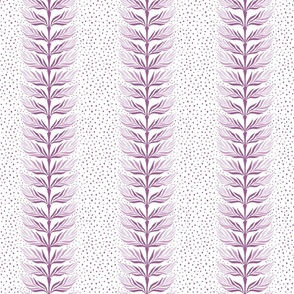 Palm leaf stripe with dots/shades of purple/medium 