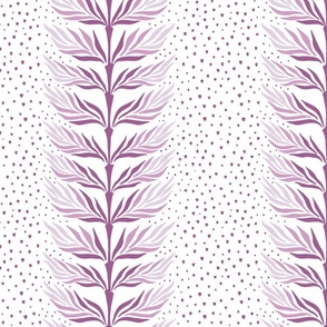 Palm leaf stripe with dots/shades of purple/large