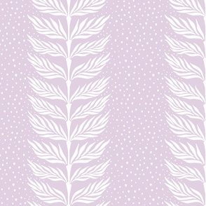 Palm leaf stripe with dots/lavender/large