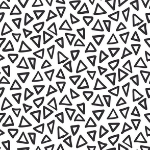Hand drawn triangles, black on white (12inch)