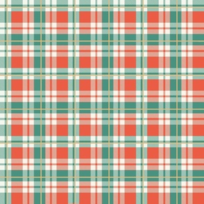 Bigger Scale Be Brave Plaid in Green Orange and Ivory