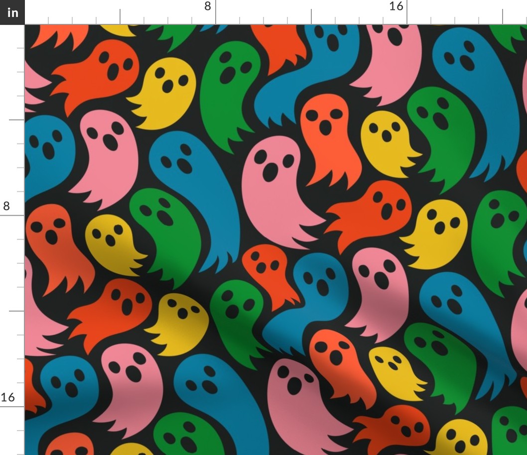 Spooky Ghosts - Halloween Spirits - Retro Rainbow - JUMBO