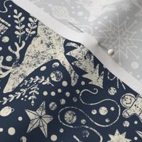 Santa's eight reindeer helpers | cream on night blue | 18