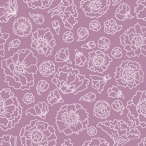 Delphinium flower outline pattern