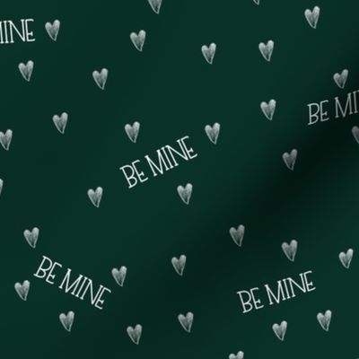 be mine freehand hearts on monstera green