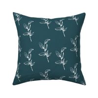 floral stems on teal