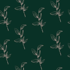 floral stems on monstera green 