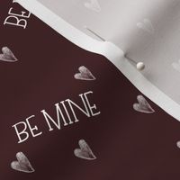 be mine freehand hearts on maroon
