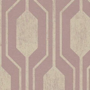 Hexagon lattice for Christmas - pearl cream on soft pink taupe - large