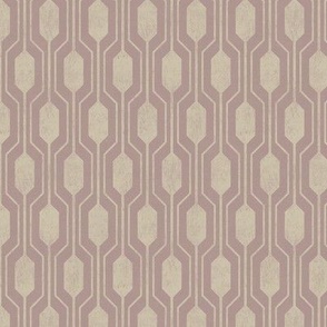 Hexagon lattice for Christmas - pearl cream on soft pink taupe - small