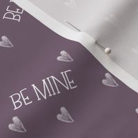 be mine freehand hearts on purple mauve