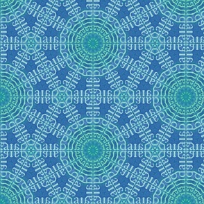 Blue green mystical hexagonal font galore  