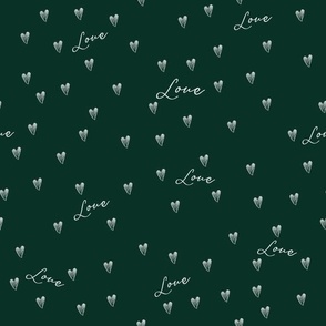 freehand hearts love on monstera green