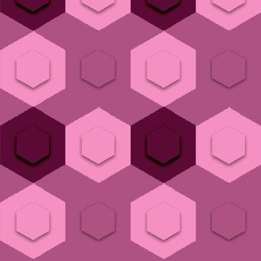 3D Hexagon Checkerboard, Mauves
