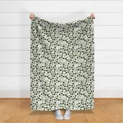 Dark Green Watercolor Wintry Polka Dots On White 