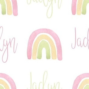 pastel pink rainbow personalized - Jaclyn 