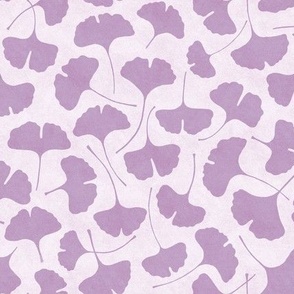  Ginkgo biloba monochrome cold purple // small scale 0004 F //  single color gingko leaves leaf nature abstract children wallpaper
