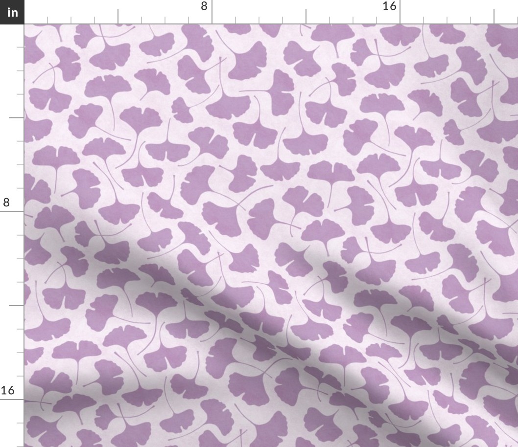  Ginkgo biloba monochrome cold purple // small scale 0004 F //  single color gingko leaves leaf nature abstract children wallpaper