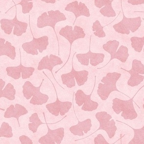  Ginkgo biloba monochrome pink // small scale 0004 A //  single color gingko leaves leaf nature abstract powder pink children wallpaper