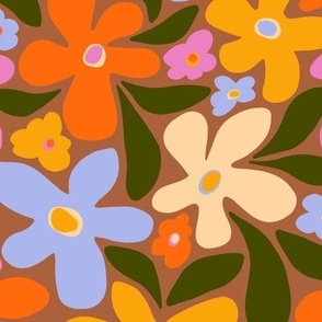   Colorful groovy flowers - colorful - Large scale
