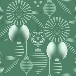 Anticipation / Christmas Holiday / Geometric / Ornaments / Green / Large