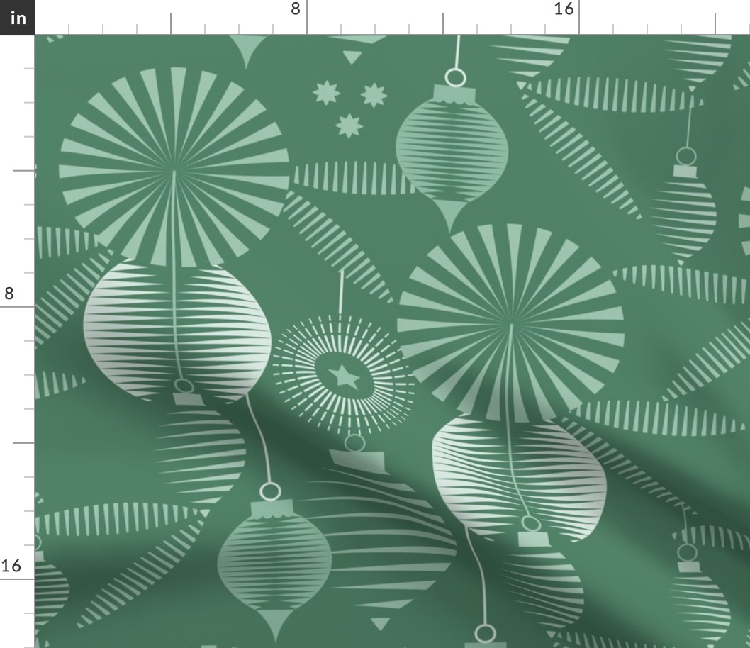 Anticipation / Christmas Holiday / Geometric / Ornaments / Green / Large
