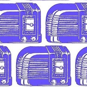 Nifty Fifties Pop Art Portable Clock Radio (purple)