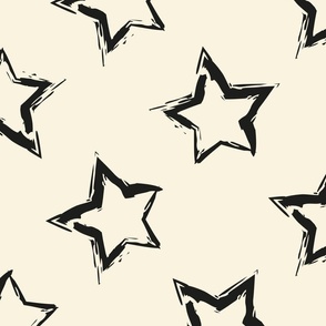 black stars on beige - xl - wallpaper - bedding 