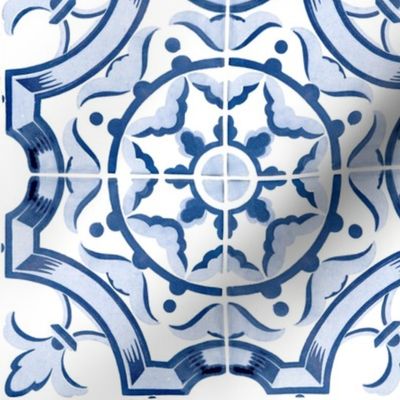 Vintage Greek Isle tile blue white