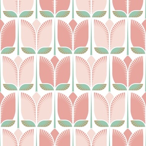 Tulips / New Life / Geometric / Floral / Sweet Pink / Medium