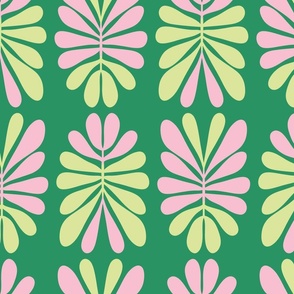 Retro flowers, pink and lime, small