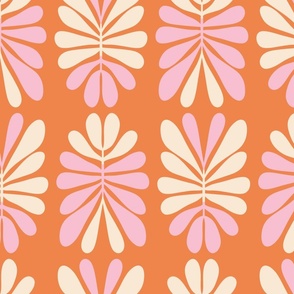 Retro flowers, orange and pink, small