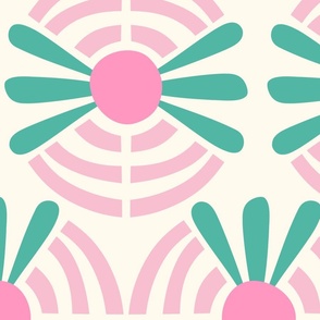 Retro target, pink and green, large