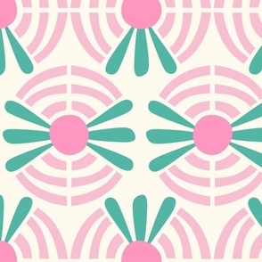 Retro target, pink and green, small