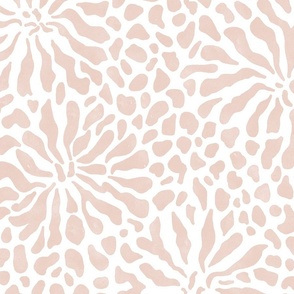 abstract boho garden - modern neutrals I on white - abstract neutral botanical wallpaper