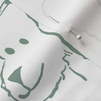 Doodle dogs (in sage - jumbo scale) - dog outline print