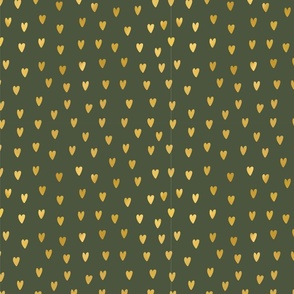 Moody Gold Hearts on Sage Green Christmas_ Valentines Day
