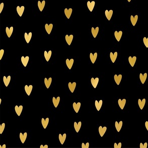Moody Gold Hearts on Black Christmas_ Valentines Day