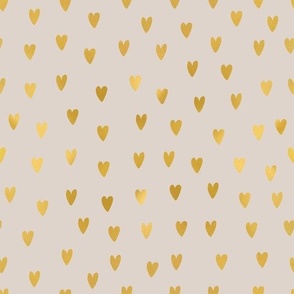 Gold Hearts on Cream || Christmas,  Valentines Day