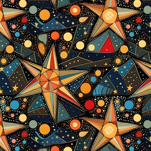 Art Deco Colorful Stars I