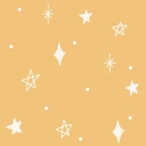 white  chalk textured stars on yellow for kids clothing and accessories. yellow stars for baby boy,  kids and nursery wallpaper - medium