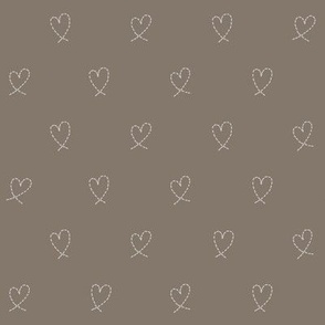 507 -Small scale ant trail dashed line love hearts for valentines, weddings, kids, children apparel, nursery wallpaper, cot sheets, duvet covers, table linen