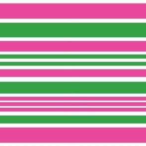 Stripe Pink and Kelly Green