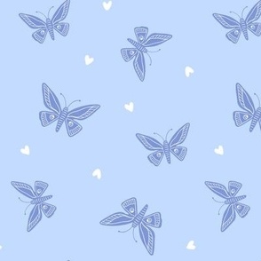 Small Dreamy butterflies in the sky Blue