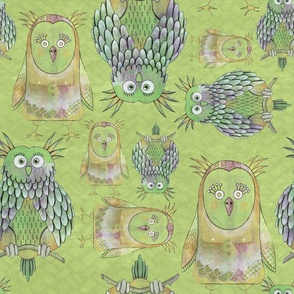 Owl Be Right Birds - 5 [moss green]