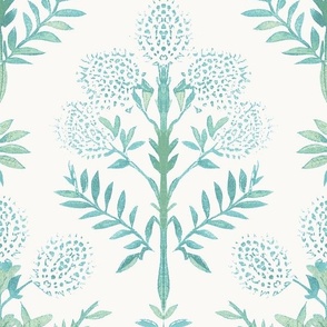 Caroline Botanical Aqua Green Small