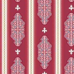 Stylized Arabic pattern in shades of coral color