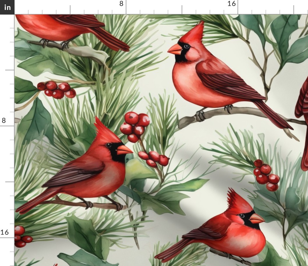 Painted Watercolor Cardinals (Large Scale)